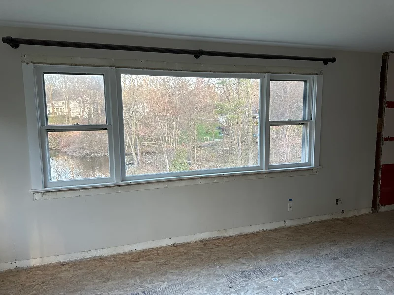 This window will be replaced with a large Andersen picture window